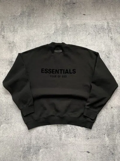 Pre-owned Essentials Fear Of God Big Logo Black Boxy Sweatshirt