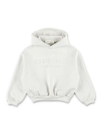 Essentials Fear Of God Classic Fit Kids' Hoodie With Embossed Logo In Oatmeal Heather