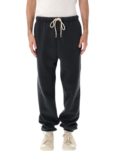 Essentials Fear Of God Classic Fleece Sweatpants With Elasticated Cuffs & Puff Logo In Iron Grey
