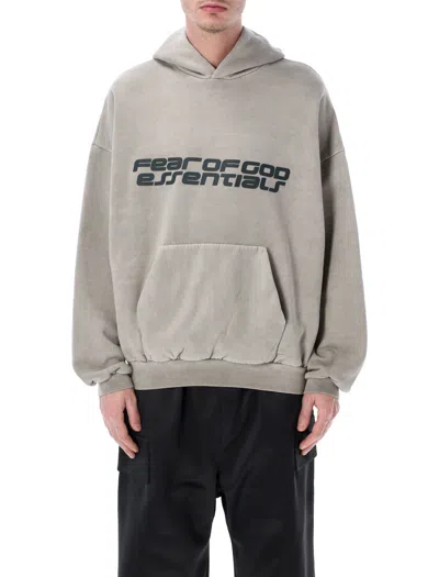Essentials Fear Of God Essential 90s-inspired Oversized Hoodie - Size L In Smoke Grey