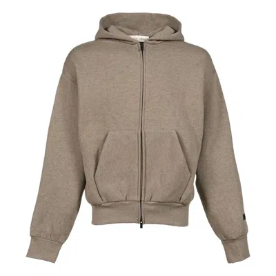 Essentials Fear Of God  25fw Fleece Hood Zip Up 'homestead Heather' In Purple