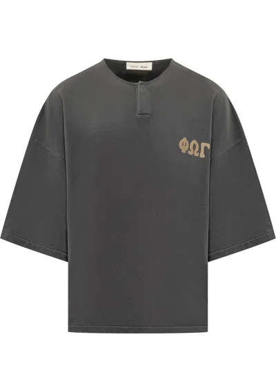Essentials Fear Of God  3/4 Henley Sweatshirt In Gray