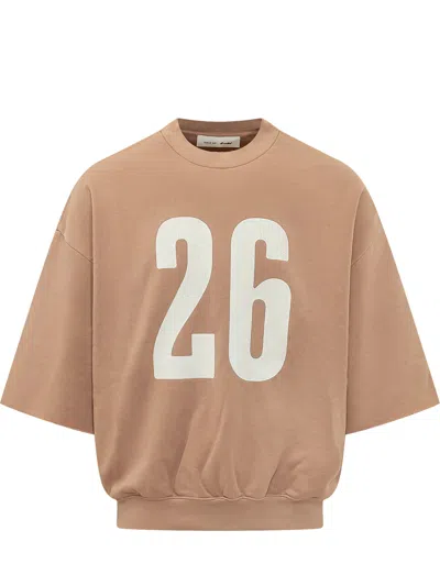 Essentials Fear Of God  3/4 Sleeve Crewneck Sweatshirt In Washed Ginger