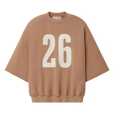 Pre-owned Essentials Fear Of God  3/4 Sleeve Crewneck 'washed Ginger' | Brown | Men's Size L