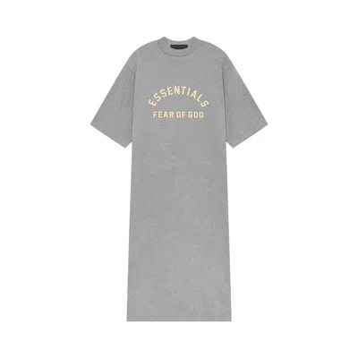Pre-owned Essentials Fear Of God  3/4 Sleeve Dress 'dark Heather Oatmeal' | Grey | Women's Size L In Gray