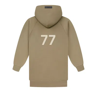 Pre-owned Essentials Fear Of God  3/4 Sleeve Hoodie 'oak' In Brown