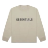 Essentials Fear Of God  3d Silicon Applique Long Sleeve T-shirt 'beige' In Neutral