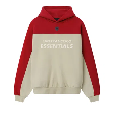 Pre-owned Essentials Fear Of God  49ers 90s Relaxed Hoodie 'sandstone' | Tan | Men's Size Xl