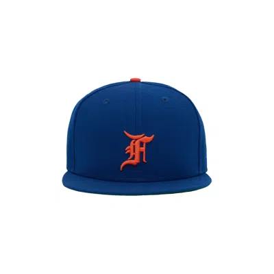 Pre-owned Essentials Fear Of God  59fifty Cap 'new York Mets' | Blue | Men's Size 7.375