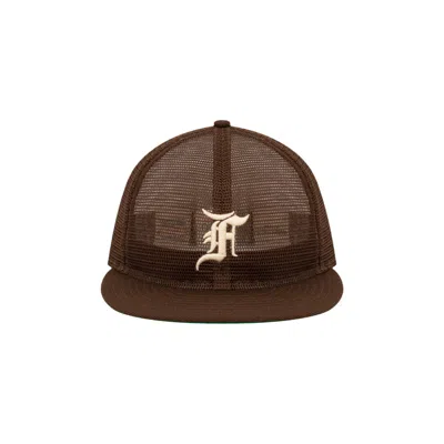 Pre-owned Essentials Fear Of God  59fifty F Mesh Hat 'walnut' In Brown