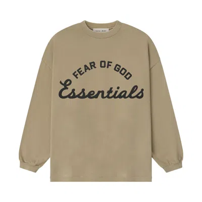 Pre-owned Essentials Fear Of God  90's Long-sleeve Tee 'faded Dune' | Tan | Men's Size Xxl In Brown