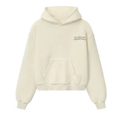 Pre-owned Essentials Fear Of God  90s Fleece Hoodie Classic Fit 'washed Ivory' | Cream | Women's Size Xs
