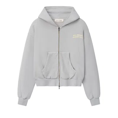 Pre-owned Essentials Fear Of God  90s Full Zip Hoodie 'washed Overcast' | Grey | Women's Size M