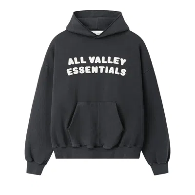 Pre-owned Essentials Fear Of God  90s Hoodie 'washed Iron Grey' | Black | Men's Size Xl