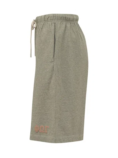 Essentials Fear Of God  90s Short Cotton Sweatshorts In Waashed Seal Heather