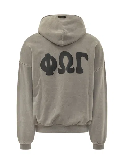 Essentials Fear Of God  90s Zip-up Hoodie In Washed Seal