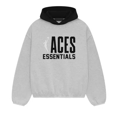 Pre-owned Essentials Fear Of God  Aces Hoodie 'heather Grey' | Men's Size M