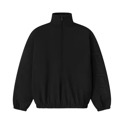 Pre-owned Essentials Fear Of God  Active Trace 1/2 Zip Track Jacket 'vintage Black' | Men's Size Xl