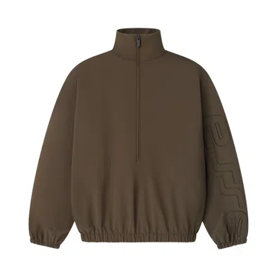 Pre-owned Essentials Fear Of God  Active Trace Half Zip Track Jacket 'brown' | Men's Size Xl