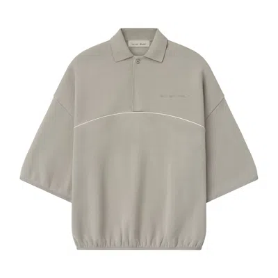 Pre-owned Essentials Fear Of God  Active Trace Quarter Sleeve Modern Polo 'seal' | Grey | Men's Size S In Gray