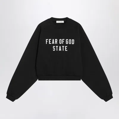 ESSENTIALS FEAR OF GOD ESSENTIALS BLACK 90’S CREWNECK SWEATSHIRT