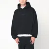 Essentials Black Brushed Cotton Sweatshirt In Black