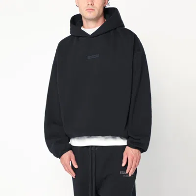 Essentials Black Brushed Cotton Sweatshirt