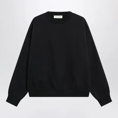 Essentials Fear Of God  Black Cotton Fleece Crewneck Sweatshirt