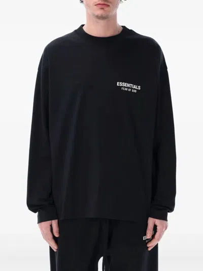 Essentials Fear Of God   Black Cotton Jumper With Logo