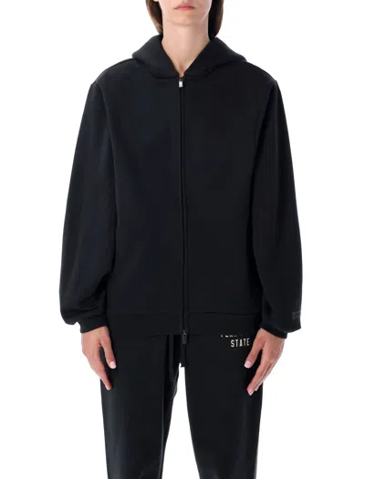 Essentials Fear Of God  Black Fear Of God  90s Fit Zip Hoodie