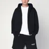 Essentials Black Fleece Cotton Sweatshirt With Logo In Black