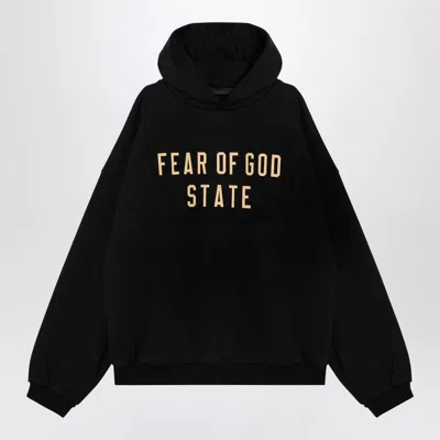 Essentials Fear Of God  Black Hoodie With Logo