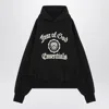 Essentials Black Hoodie With University Logo