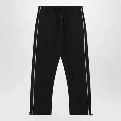 ESSENTIALS FEAR OF GOD ESSENTIALS BLACK JOGGING PANTS WITH CONTRASTING TRIMS