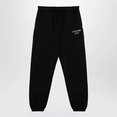 ESSENTIALS FEAR OF GOD ESSENTIALS BLACK JOGGING TROUSERS WITH LOGO