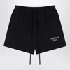 ESSENTIALS BLACK SHORTS WITH LOGO