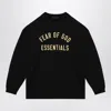Essentials Black Crewneck Long Sleeve T-shirt In Black