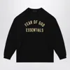 Essentials Black Crewneck Long Sleeve T-shirt