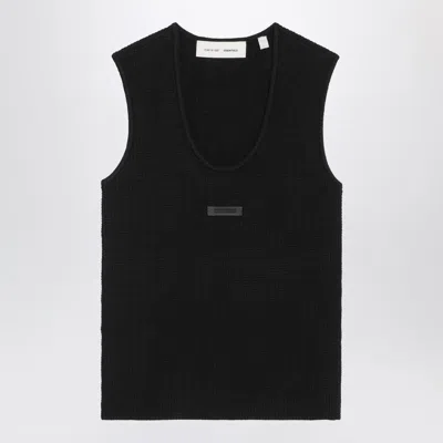 Essentials Fear Of God  Black Tank Top In Stretch Waffle Fabric