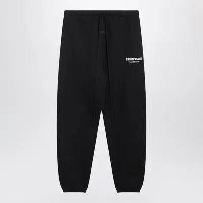 Essentials Fear Of God  Black Washed Jogging Pants With Logo Print