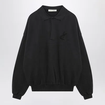 Essentials Fear Of God  Black Washed Polo Sweatshirt