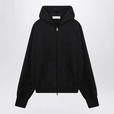 Essentials Fear Of God  Black Washed Zip Hoodie