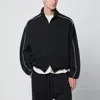 Essentials Black Zip Sweatshirt With Contrasting Trims In Black