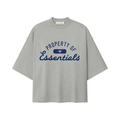 Pre-owned Essentials Fear Of God  Blue Jays Merch Tee 'concrete Heather' | Grey | Men's Size S In Gray