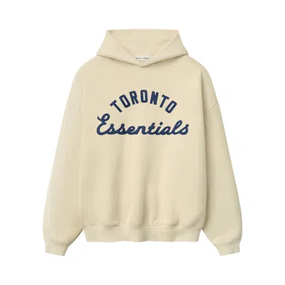 Pre-owned Essentials Fear Of God  Blue Jays Sport Hoodie 'oat' | Cream | Men's Size M In White