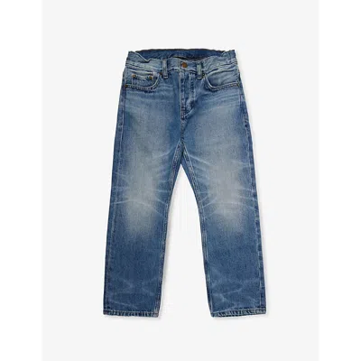 Essentials Fear Of God  Boys Medium Wash Kids  Brand-patch Faded-wash Straight-leg Jeans 6-