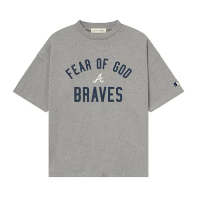 Pre-owned Essentials Fear Of God  Braves Tee 'dark Heather' | Grey | Men's Size L In Gray