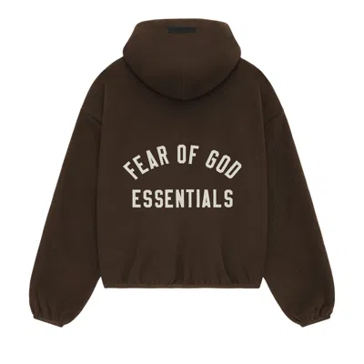 Pre-owned Essentials Fear Of God  Brushed Hooded Bomber 'brown' | Women's Size S