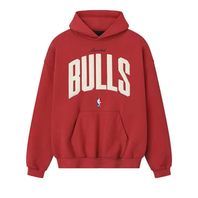 Pre-owned Essentials Fear Of God  Bulls 90s Hoodie 'red' | Men's Size M