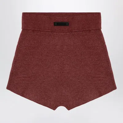 ESSENTIALS FEAR OF GOD ESSENTIALS BURGUNDY HONEYCOMB SHORT